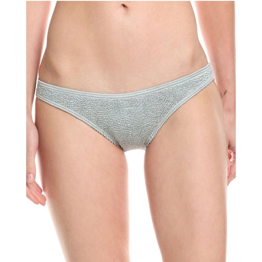 NWT Bond-Eye Swim Womens Sign Brief Bikini Bottom, Chrome Shimmer $90